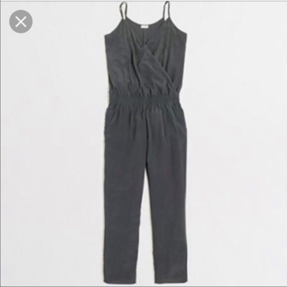 J. Crew Pants - J. Crew jumpsuit gray silk size 00